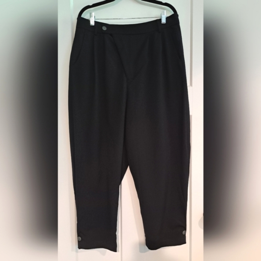 NWT Asymmetrical Zip Fly Pleated Pants (Black) - DEPT. ANONYM